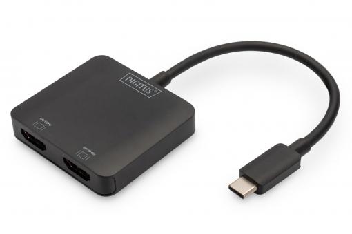 DIGITUS USB-C - 2x HDMI MST Video Hub DP 1.4, HDMI 2.0, 4K/60Hz