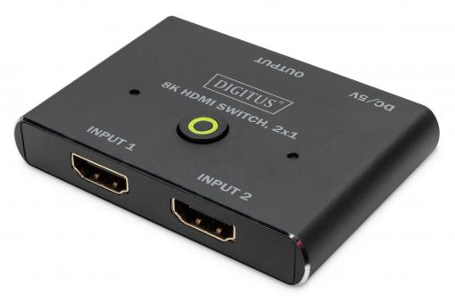 DIGITUS 8K HDMI přepínač, 2x1 černý
