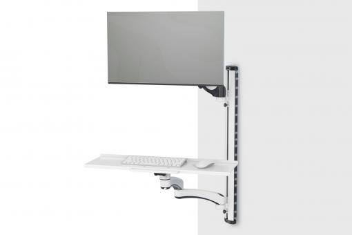 DIGITUS Pracovní stanice (monitor, klávesnice, myš) Nástěnný držák 32", 8 kg, VE