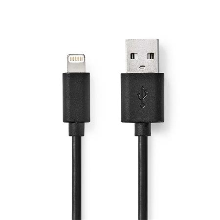 Nedis CCGL39300BK20 - Lightning Kabel| Apple Lightning 8pinový | USB-A Zástrčka