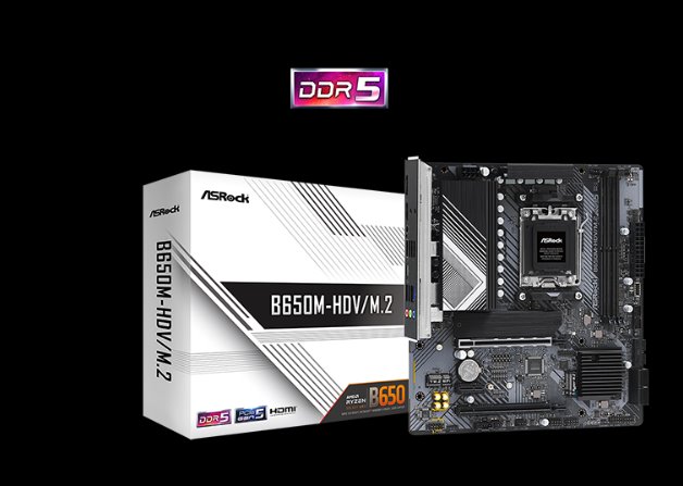 ASROCK MB B650M-HDV/M.2 (AM5, amd B650, 2xDDR5, PCIE 5.0, HDMI+DPort, 4xSATA3 +2