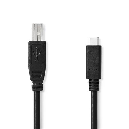 Nedis CCGL60650BK10 - USB 2.0 kabel | USB-C Zástrčka – USB-B Zástrčka | 1 m | Če