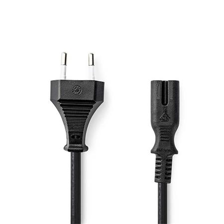 Nedis CEGL11040BK05 - Napájecí Kabel | Euro Zástrčka – IEC-320-C7 | 0,5 m | Čern