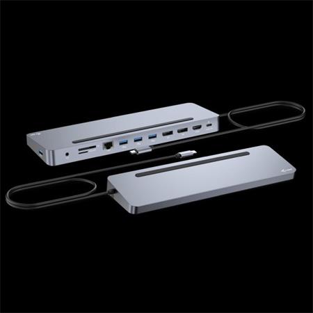 I-tec USB-C Metal Ergonomic 3x 4K Display Docking Station + Power Delivery 100 W