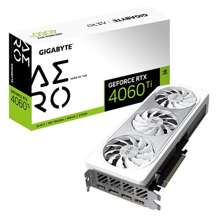 GIGABYTE GeForce RTX 4060 TI AERO 16G OC GV-N406TAERO OC-16GD, 16GB GDDR6X, 1xDP