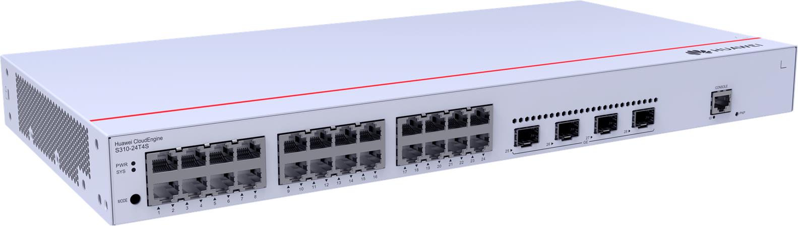 Huawei S310-24T4S  Switch (24*10/100/1000BASE-T ports, 4*GE SFP ports, AC power)