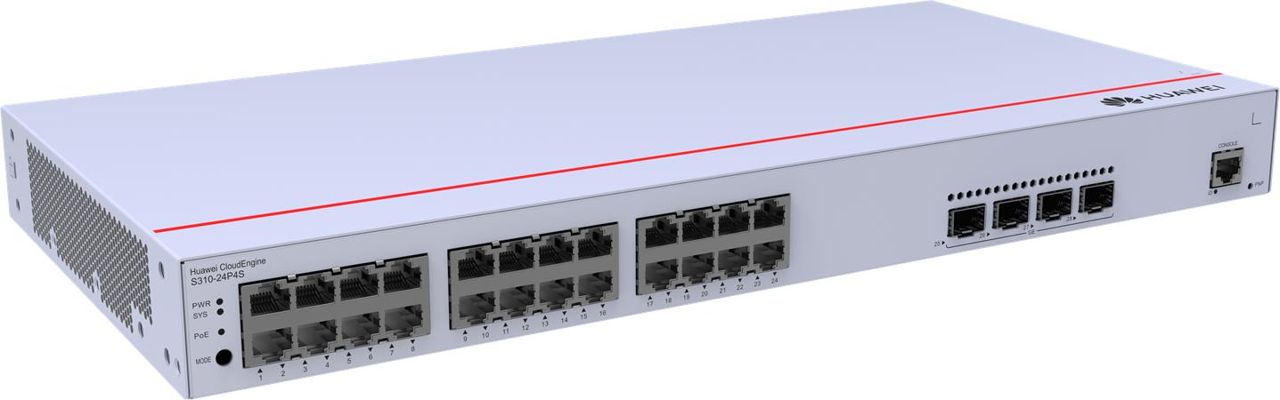 Huawei S310-24P4S Switch S310-24P4S (24*10/100/1000BASE-T ports, 4*GE SFP ports,