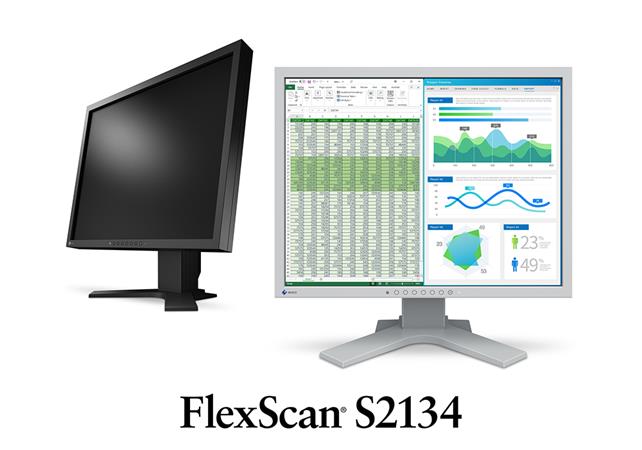 EIZO 21,3" S2134-BK, IPS, 6ms, 1600x1200, 1800 : 1, 500 cd/m2, DP, DVI, D-Sub, š