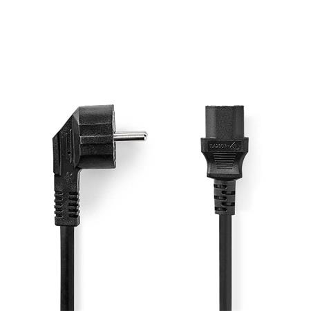 Nedis CEGL10015BK30 - Napájecí Kabel  | Typ F Zástrčka | IEC-320-C13 | Úhlový |