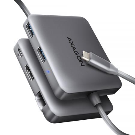 AXAGON HMC-5HL USB 5Gbps hub, 2x USB-A, HDMI 4k/60Hz, RJ-45 GLAN, PD 100W, kabel