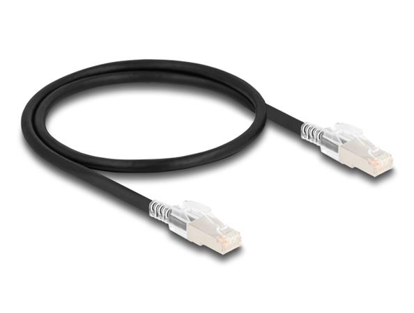 Delock Síťový kabel RJ45 Cat.6A S/FTP se sadou bezpečnostních sponek, 0,5 m dlou