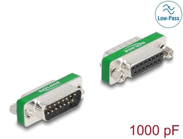 Delock Filtr RF/EMI k potlačování interference, z 15 pinového zástrčkového konek