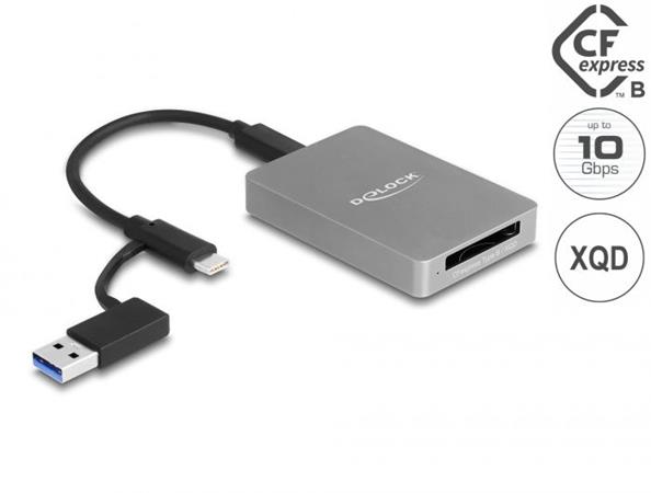 Delock Čtečka karet s rozhraním USB Type-C™ v hliníkovém krytu na paměťové karty