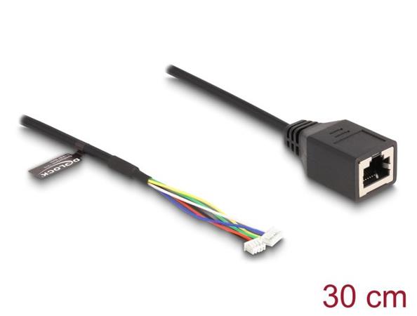 Delock Kabel ze zásuvky RJ45 na zásuvkový pinový konektor, 1,25 mm, 4 pinový a z