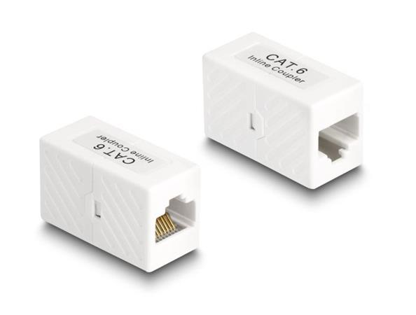 Delock Adaptér RJ45 samice na RJ45 samice Cat.6 UTP bílá