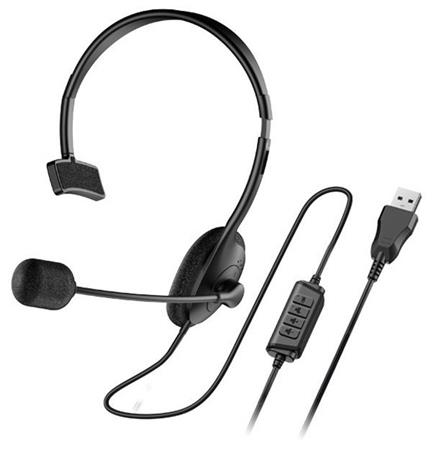 Genius HS-100U Headset, náhlavní, na jedno ucho, drátový, s mikrofonem, ovládání