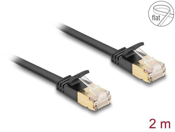 Delock Síťový kabel RJ45 Cat.6A, ze zástrčky na zástrčku, s robustní západkou a