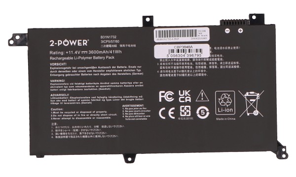 2-Power baterie CBP3848A ( B31N1732 alternative )3 ?lánková Baterie do Laptopu 1