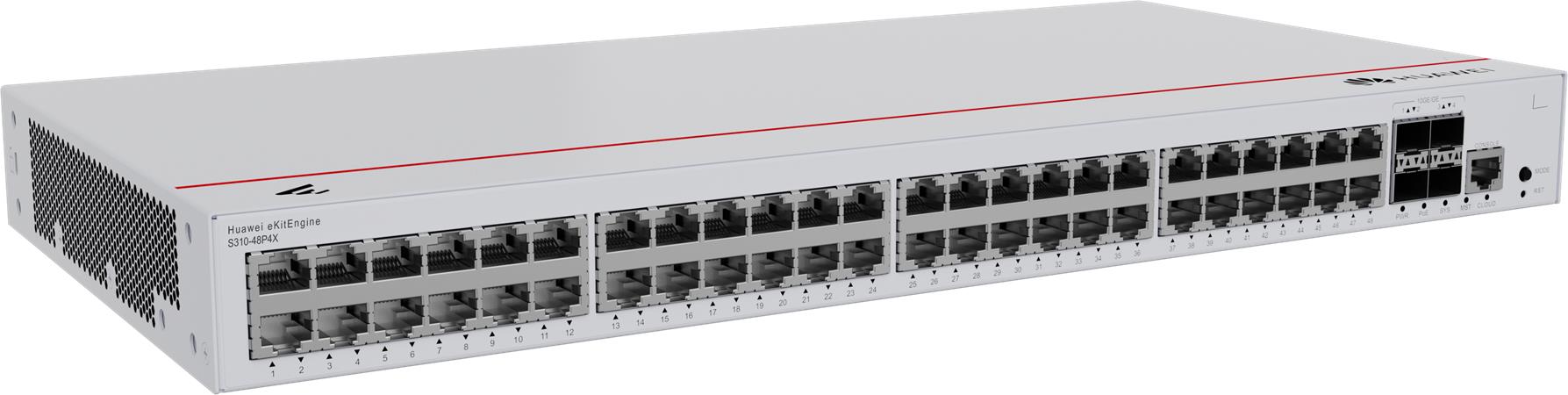 Huawei S310-48P4X Switch (48*10/100/1000BASE-T ports(380W PoE+), 4*10GE SFP+ por