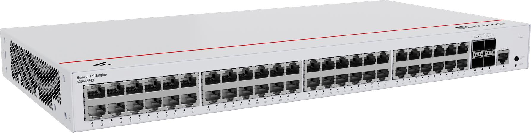 Huawei S220-48P4S Switch (48*GE ports(380W PoE+), 4*GE SFP ports, built-in AC po