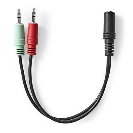 Nedis CAGB22160BK02- Stereo Audio Kabel | 3,5mm Zásuvka -2x 3,5mm Zástrčka | 0.1