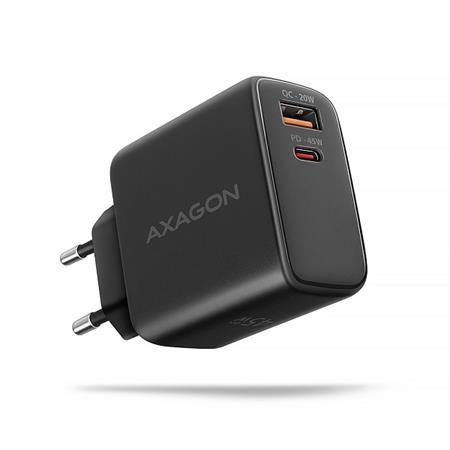AXAGON ACU-PQ45 GaN nabíječka do sítě 45W, 2x port (USB-A + USB-C), PD3.0/PPS/QC