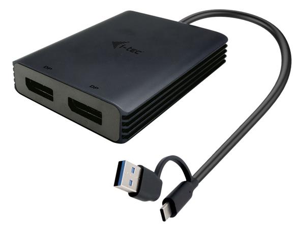 I-Tec USB-A/USB-C Dual 4K DP Video Adapter