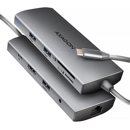 AXAGON HMC-8HLSA, USB 5Gbps hub, 3x USB-A, HDMI 4k/60Hz, RJ-45 GLAN, SD/microSD,