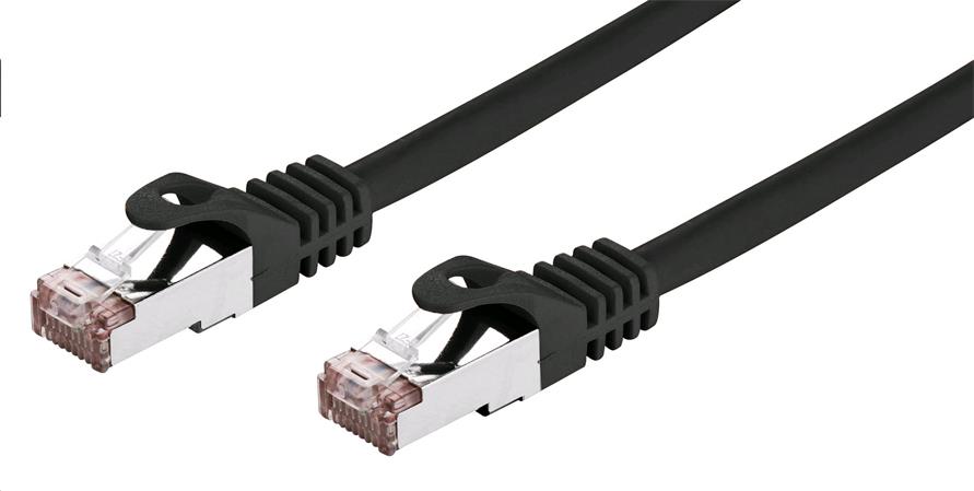 C-TECH Kabel patchcord Cat6, FTP, černý, 0,25m