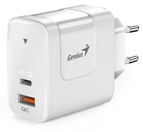 Genius PD-65AC, Napájecí adaptér, univerzální, 65W, 1× USB-C, 1× USB, PD 3.0, QC