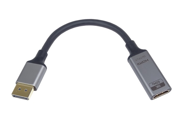 PremiumCord adaptér DisplayPort - HDMI, 8K@60Hz, 4K@144Hz Male/Female, 20cm, poz