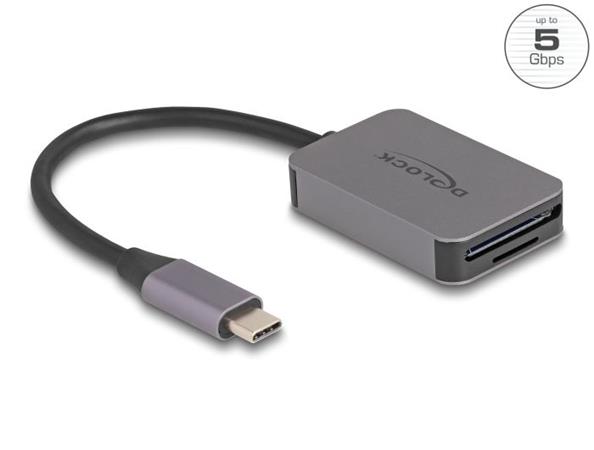 Delock Čtečka karet s rozhraním USB Type-C™ v hliníkovém krytu na paměťové karty