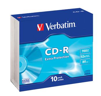 VERBATIM CD-R 700MB, 52x, slim case 10 ks