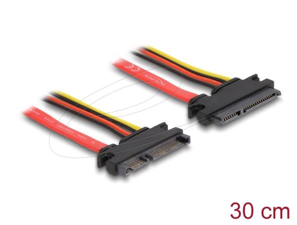 Delock Prodlužovací kabel SATA 6 Gb/s 22 pin samec > SATA 22 pin samice (5 V + 1