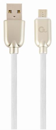 GEMBIRD CC-USB2R-AMmBM-2M-W Premium gumový Micro-USB nabíjecí a datový kabel 2m