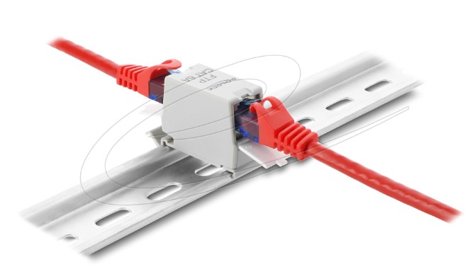 Delock Spojka RJ45 Cat.6A ze zásuvky na zásuvku s krytkou proti prachu k montáži