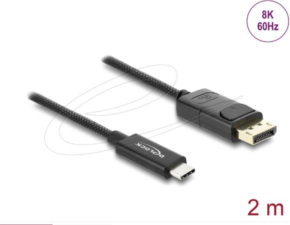 Delock Koaxiální kabel USB Type-C™ na DisplayPort (DP Alt Mode) 4K 60 Hz s plete