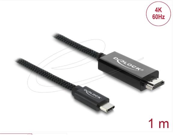 Delock Koaxiální kabel USB Type-C™ na HDMI (DP Alt Mode) 4K 60 Hz s pleteným opl