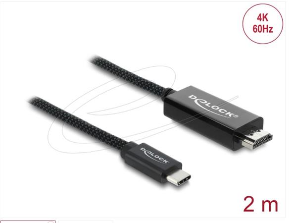 Delock Koaxiální kabel USB Type-C™ na HDMI (DP Alt Mode) 4K 60 Hz s pleteným opl