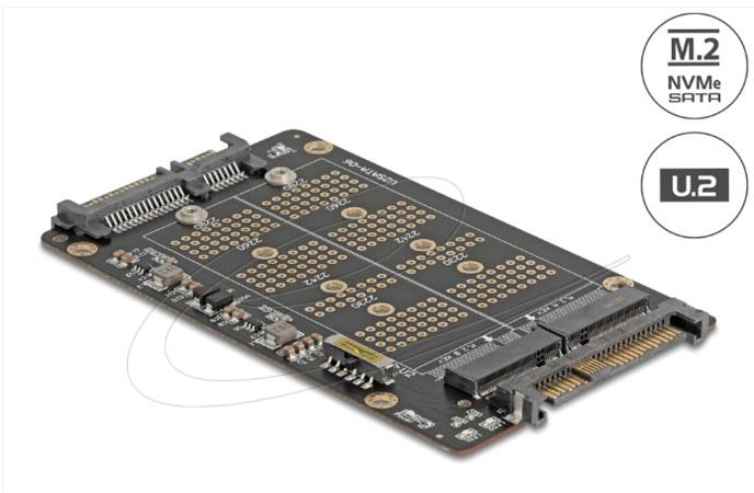 Delock Převodník z SSD M.2 Key M NVMe na U.2 a z SSD M.2 Key B SATA na SATA
