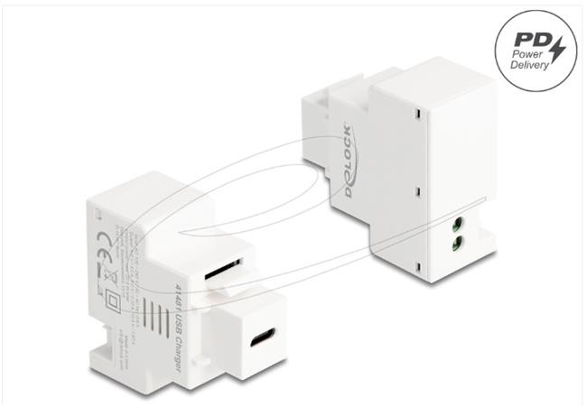 Delock Modul Keystone s nabíjecím portem USB Type-C™, PD 20 W, bílá