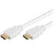 PremiumCord HDMI High Speed + Ethernet kabel, white zlacené konektory, 0,5m