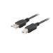 LANBERG USB-A (M) na USB-B (M) 2.0 kabel 1m, černý