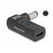 Delock Adaptér na kabel na nabíjení laptopu, ze zásuvky USB Type-C™ na zástrčku 5,5 x 2,1 mm, úhlový 90°